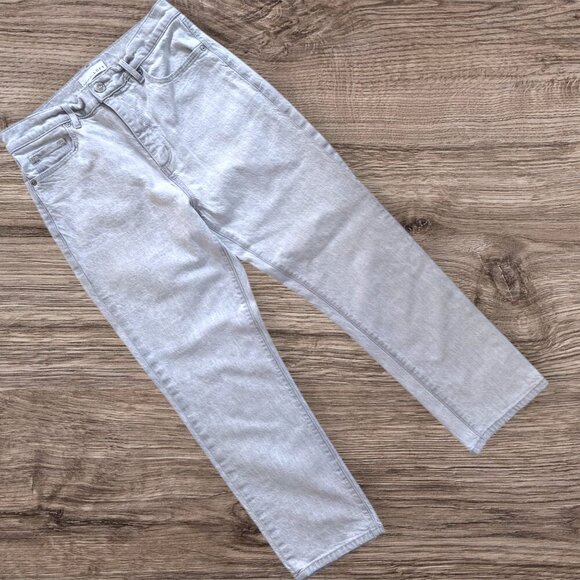 LOFT The High Waist Straight Crop Gray Stretch Denim Jeans 28 / 6 - Picture 1 of 7